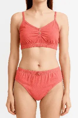 Picture of Girls Matching Underwear Set Cotton Bra and Panty. ● 📣 স্কুল/কলেজের মেয়েদের জন্য পারফেক্ট  সুতি ব্রা-প্যান্টি সেট।