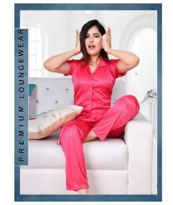 Picture of Comfortable Nightwear for Women - Short Sleeve Shirt and Pant Nighty- Elegant and Refined Nightdress - Comfortable for All Seasons.