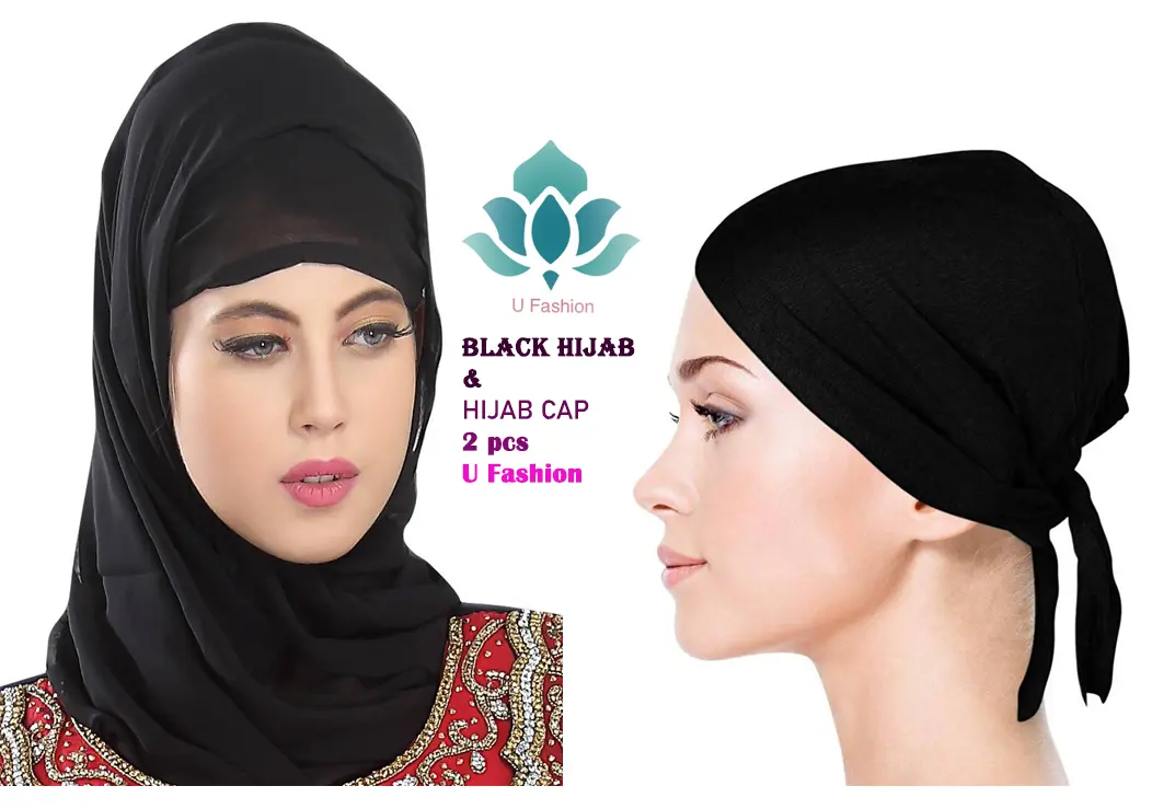 Picture of Chiffon Georgette Hijab And Hijab Cap for Woman