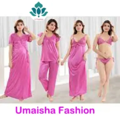 Picture of Women High Quality Exclusive Women's Night Wear Nighty Dresses - Fashionable 6 Part Night Dress - Perfect for Special Occasions