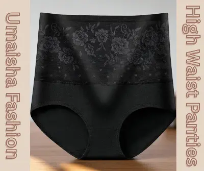 Picture of Women Underwear High Waist Cotton Panties Full Coverage Ladies Briefs- 1pcs - Panty