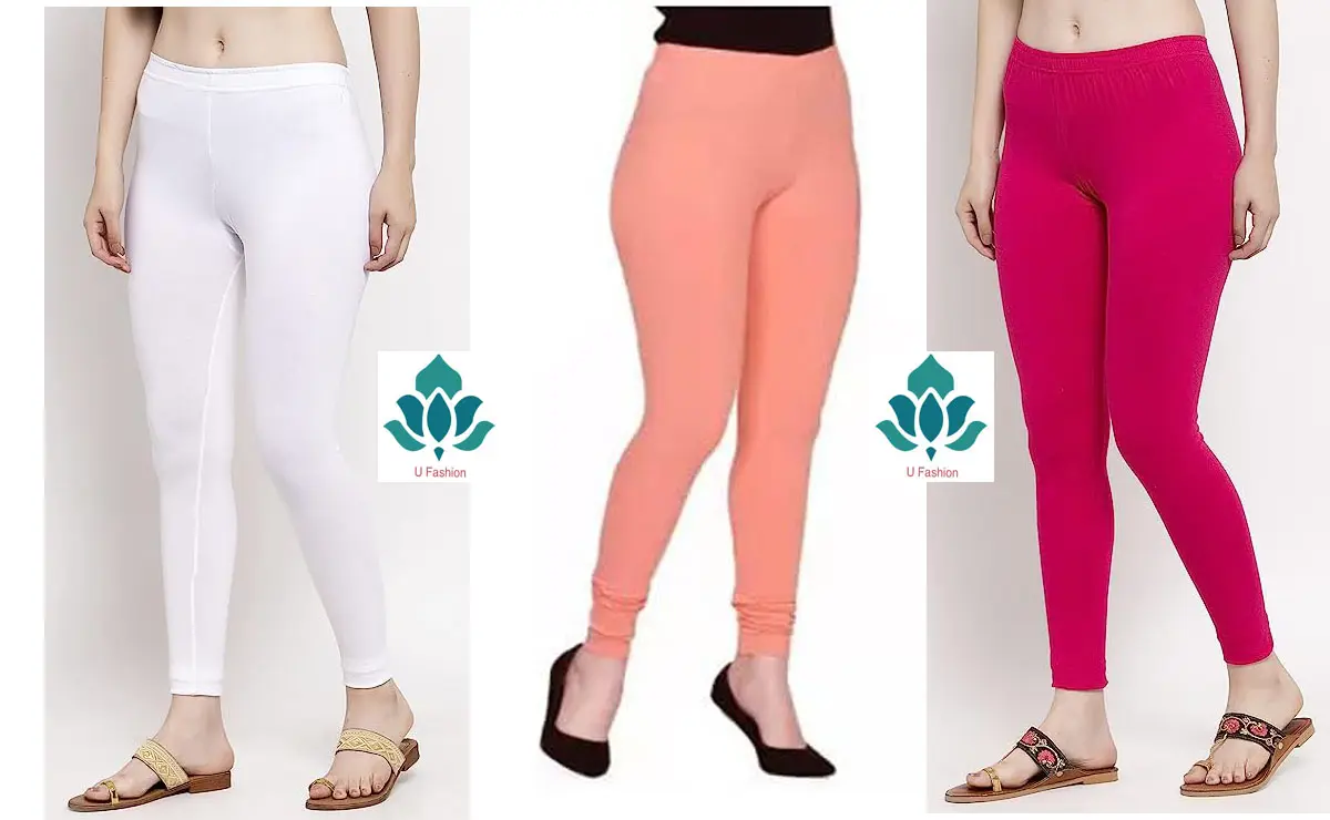 Picture of Pack of 3 Wide Long Womans Cotton Tights Legging churidar Free Size