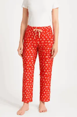 Picture of Women's Pajama Pants Casual Soft Cotton Pants - Female Striped Loose Sleepwear - Enhance Your Nighttime Comfort. ✨মেয়েদের রাতে পরে ঘুমানোর জন্য সুতি কাপড়ের  লুসফিট আরামদায়ক পাজামা .