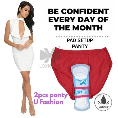 Picture of Pure Cotton Pad Setup Underwear for Women/Girls/Ladies Pantie - 2pcs