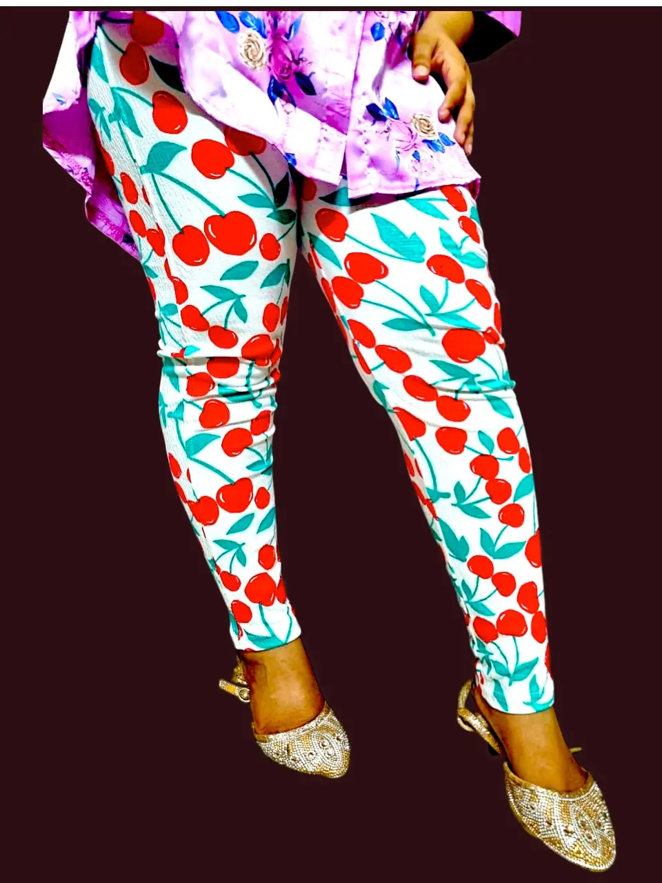 Picture of Cotton Winter Special Back Pocket Ties Pant For Woman/Teenager Girls Tiles Jeggings.