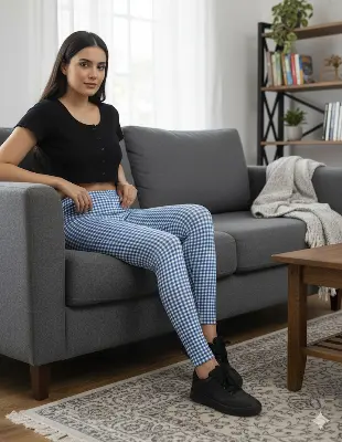 Picture of Female Special Comfortable Cotton Jeggings Ties Pant Jegging for Womans