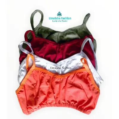 Picture of Combo Pack Of 4 Super Soft Cotton Bra For Girls.● 👧 কিশোরী মেয়েদের জন্য ৪ পিস সুতি সেমিজ কম্বো সেট! ● আরাম, সুরক্ষা আর স্টাইল—সব একসাথে!