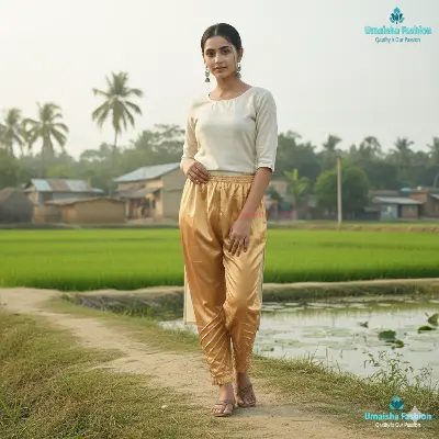 Picture of Silk Stylish Bottom Box Design C-Kat Salwar / Pyjama Pant for Woman, women's silk pajamas