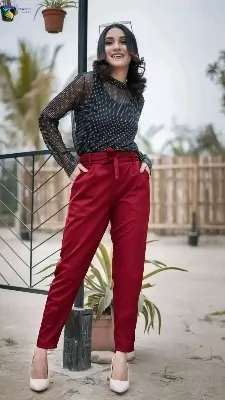 Picture of Western Fashion Ladies Cotton Pants Formal Pant for Woman