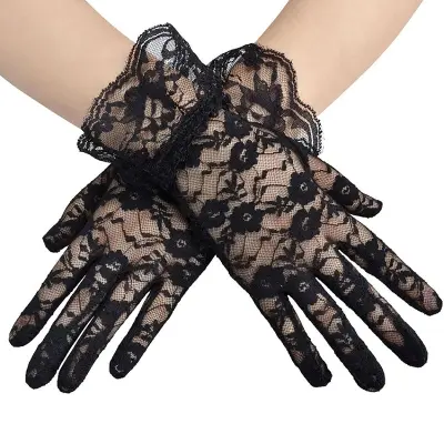 Picture of Lace Half Finger hand socks for women premium net wedding Hand Gloves