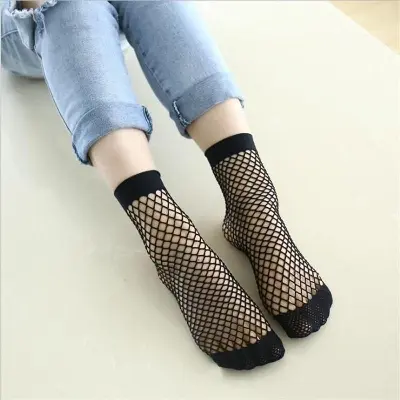Picture of Lace Fish Net Socks Fashion Women Ruffle Fishnet Socks