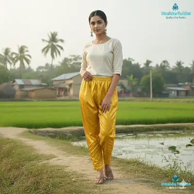 Picture of Silk Fashionable Stylish Bottom Design C-Kat Salwar / Pyjama Pants for Woman