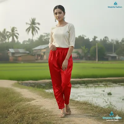 Picture of Silk Fashionable Stylish Bottom Design C-Kat Salwar / Pyjama Pants for Woman