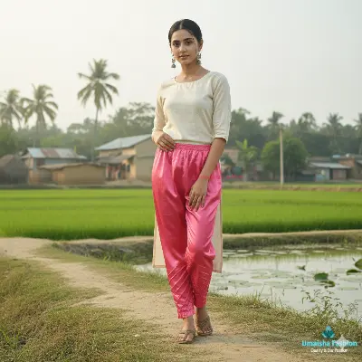 Picture of Silk Fashionable Stylish Bottom Design C-Kat Salwar / Pyjama Pants for Woman