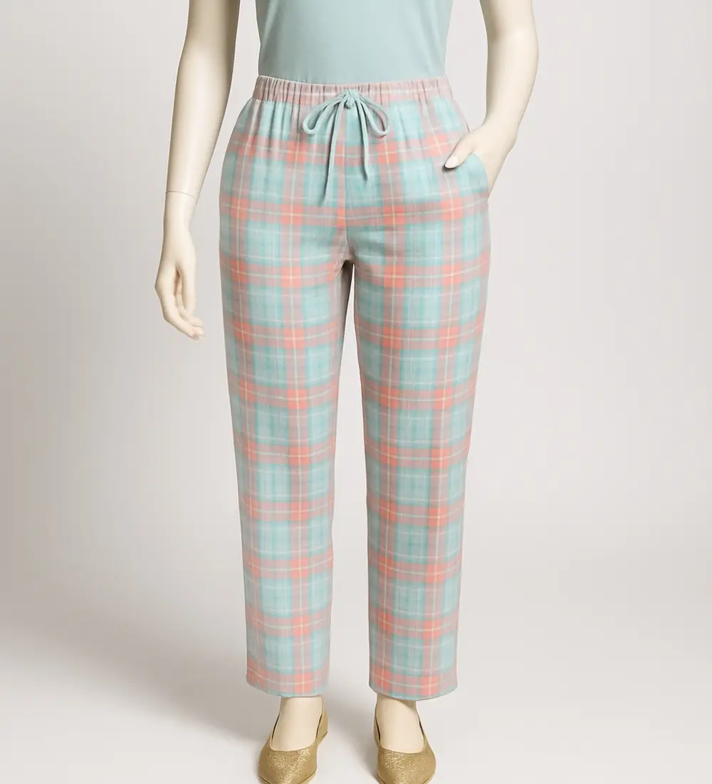 Picture of Women's Pajama Pants - Casual Soft Cotton Pants - Female Striped Loose Sleepwear - Night Dress - Comfortable and Trendy Night Wear. ✨মেয়েদের রাতে পরে ঘুমানোর জন্য সুতি কাপড়ের  লুসফিট আরামদায়ক পাজামা .