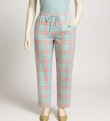 Picture of Women's Pajama Pants - Casual Soft Cotton Pants - Female Striped Loose Sleepwear - Night Dress - Comfortable and Trendy Night Wear. ✨মেয়েদের রাতে পরে ঘুমানোর জন্য সুতি কাপড়ের  লুসফিট আরামদায়ক পাজামা .