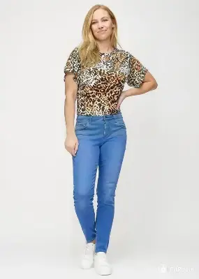 Picture of Denim High quality pant and t-shirt for girls stylish jeans and tops | Joggers pant and tops set for Woman