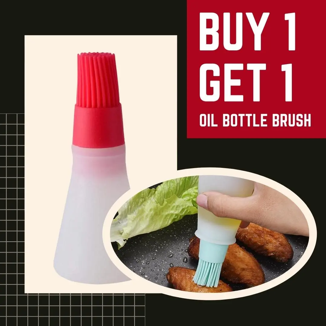 Picture of Oil Bottle Brush for BBQ Baking Basting Brush portable for Kitchen Camping Tool Oil Brush(Red)