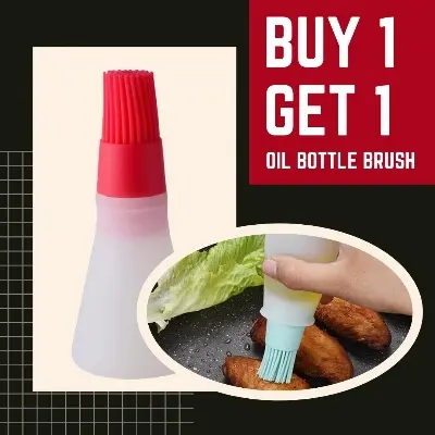 Picture of Oil Bottle Brush for BBQ Baking Basting Brush portable for Kitchen Camping Tool Oil Brush(Red)