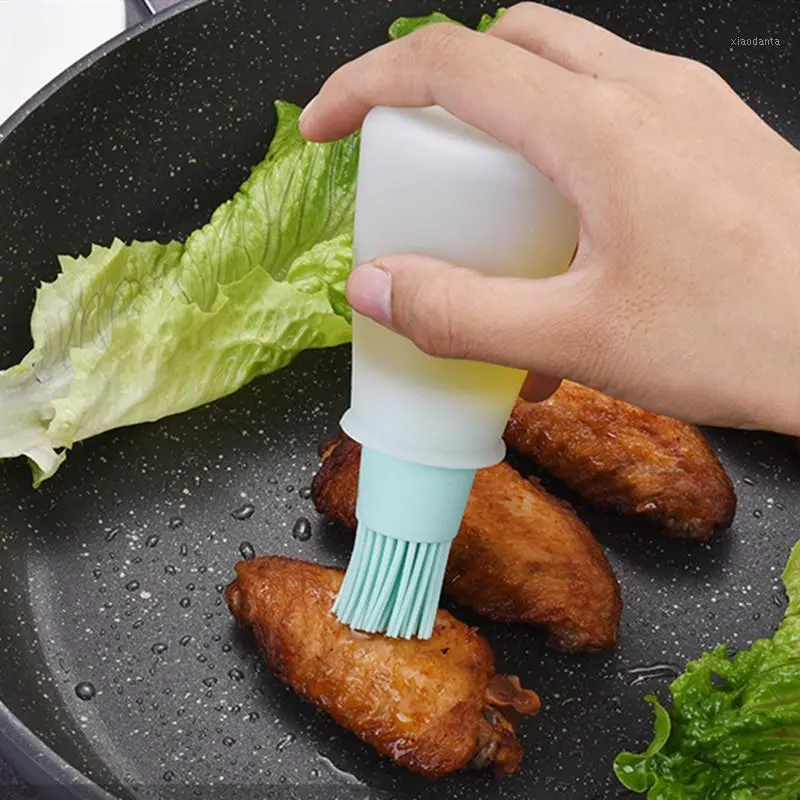 Picture of Oil Bottle Brush for BBQ Baking Basting Brush portable for Kitchen Camping Tool Oil Brush(Red)