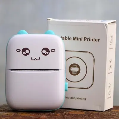 Picture of Portable Mini Printer | Compatible with iOS & Android | Wireless Bluetooth Thermal Printing | Great for Printing Text Messages, Labels, Photos, DIY Projects, Notes, and Creating Posters | Mini Pocket Printer | Ideal for Students, Teachers, and Creatives(Blue)