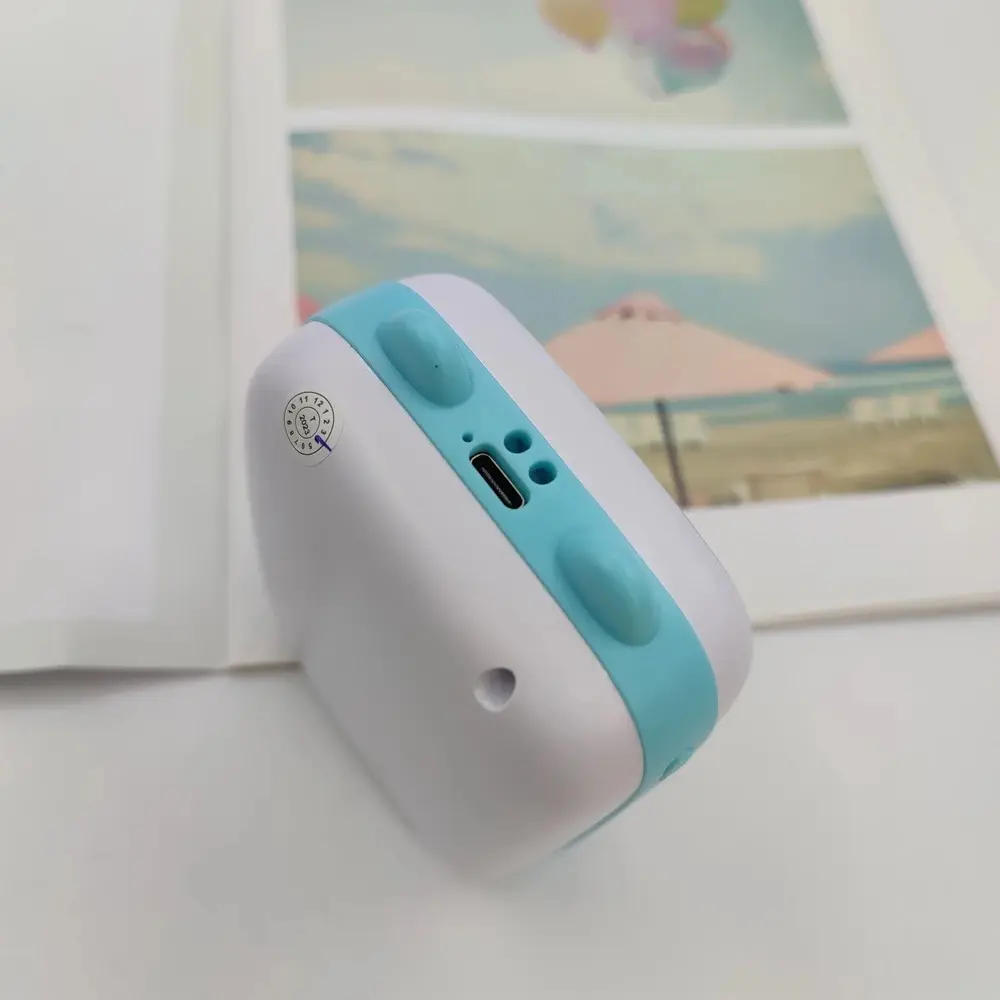 Picture of Portable Mini Printer | Compatible with iOS & Android | Wireless Bluetooth Thermal Printing | Great for Printing Text Messages, Labels, Photos, DIY Projects, Notes, and Creating Posters | Mini Pocket Printer | Ideal for Students, Teachers, and Creatives(Blue)