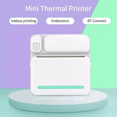 Picture of Portable Mini Printer | Compatible with iOS & Android | Wireless Bluetooth Thermal Printing | Great for Printing Text Messages, Labels, Photos, DIY Projects, Notes, and Creating Posters | Mini Pocket Printer | Ideal for Students, Teachers, and Creatives(C19)