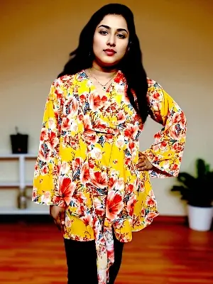 Picture of Readymade Stylish Hot Kurti Kamiz For Ladies Semi Long Pure Soft Linen one pieces ● চায়না লিনেন ফেব্রিকের ওয়ান পিস শর্ট কুর্তি (নারীদের জন্য)