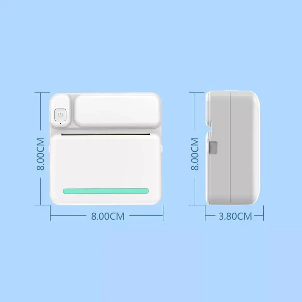 Picture of Portable Mini Printer | Compatible with iOS & Android | Wireless Bluetooth Thermal Printing | Great for Printing Text Messages, Labels, Photos, DIY Projects, Notes, and Creating Posters | Mini Pocket Printer | Ideal for Students, Teachers, and Creatives(C19)