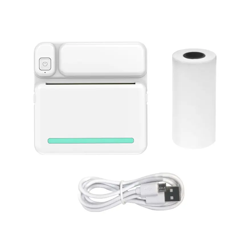 Picture of Portable Mini Printer | Compatible with iOS & Android | Wireless Bluetooth Thermal Printing | Great for Printing Text Messages, Labels, Photos, DIY Projects, Notes, and Creating Posters | Mini Pocket Printer | Ideal for Students, Teachers, and Creatives(C19)