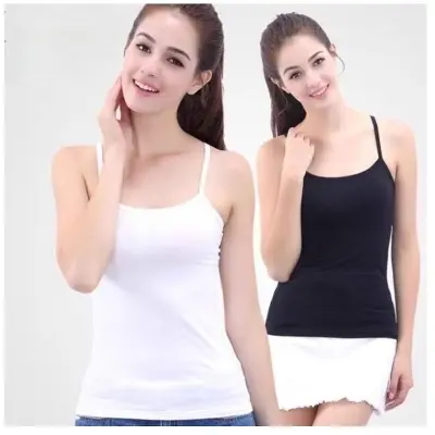 Picture of 2 Pack Black and white Active Basic Women's Seamless Tank Tops Inner wear.