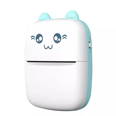 Picture of Portable Thermal Mini Printer Label Sticker Mini Photo Printer Mobile Thermal Photo Printer Rechargeable for Smartphone(Blue)