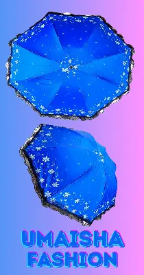 Picture of Ladies Fashionable and Elegant Anti UV Sunshade Print Border Lace Umbrella