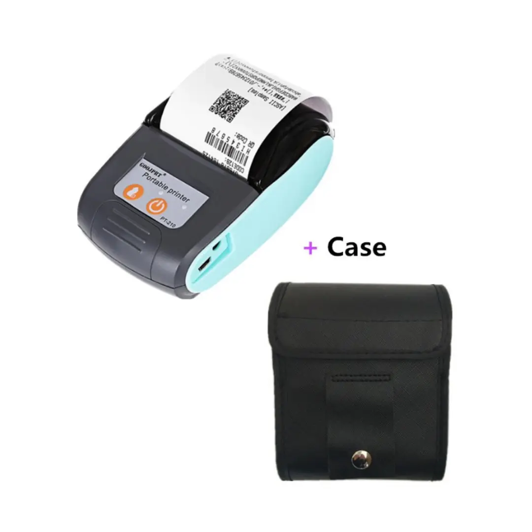 Picture of Thermal Receipt Printer (58mm), Portable POS Printer with USB and Bluetooth, compatible with Android/iOS/Windows. Ideal for supermarkets and retail stores. Supports direct thermal printing for bills and tickets, compatible with ESC/POS | Nadra-PT210(Blue)