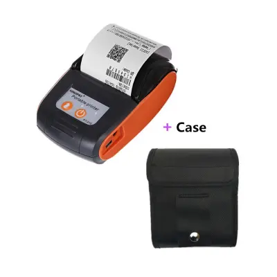 Picture of Thermal Receipt Printer (58mm), Portable POS Printer with USB and Bluetooth, compatible with Android/iOS/Windows. Ideal for supermarkets and retail stores. Supports direct thermal printing for bills and tickets, compatible with ESC/POS | Nadra-PT210(Orange)