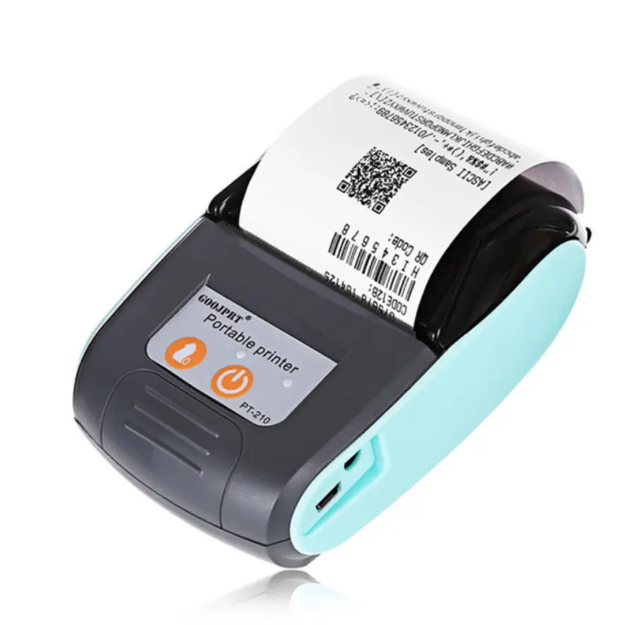 Picture of Thermal Receipt Printer, 58mm | Portable 2-inch POS with USB + Bluetooth | Compatible with Android/iOS/Windows | Ideal for Super Shops, Billing, Ticket Printing, Retail Solutions | Free Software | Nadra-PT 210(Blue)