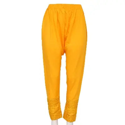 Picture of Handicraft Cotton Linen Stretchble Slim Fit Regular Casual Womans Cigarette Pants