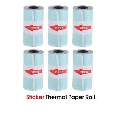 Picture of 6pcs 57*30mm thermal paper rolls for 58mm POS, Receipt, Mini Thermal Printers - White(Sticker 6 Rolls)