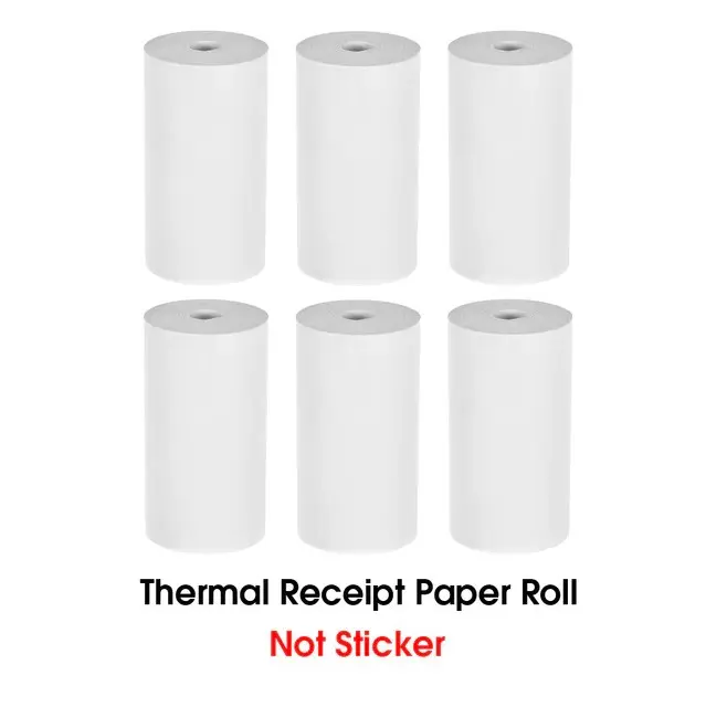 Picture of 6pcs 57*30mm thermal paper rolls for 58mm POS, Receipt, Mini Thermal Printers - White(White 6 Rolls)