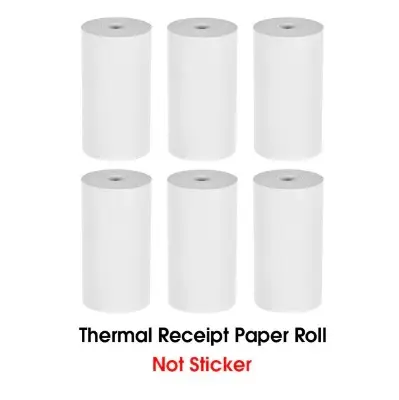 Picture of 6pcs 57*30mm thermal paper rolls for 58mm POS, Receipt, Mini Thermal Printers - White(White 6 Rolls)