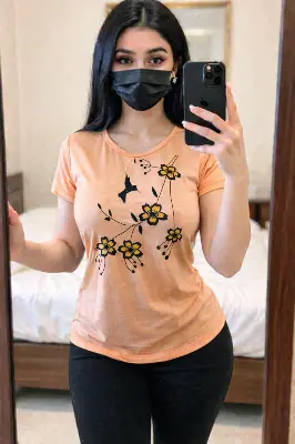 Picture of Cotton Half Sleeve Ladies Round Neck T Shirts. 🌷মেয়েদের সুতি কাপড়ের টি-শার্ট🌷