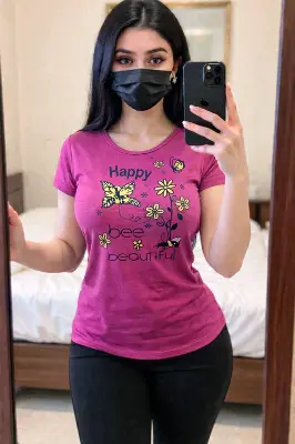 Picture of Cotton Half Sleeve Ladies Round Neck T Shirts. 🌷মেয়েদের সুতি কাপড়ের টি-শার্ট🌷