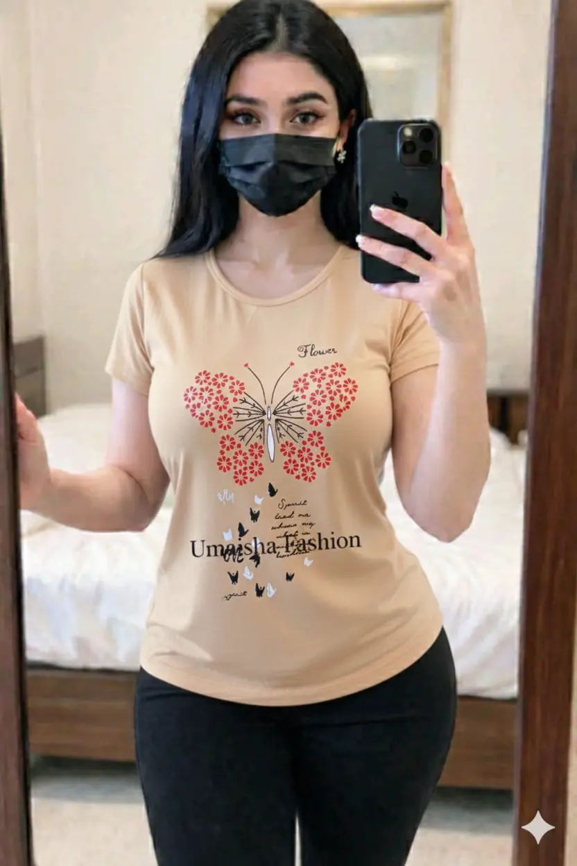 Picture of Cotton Half Sleeve Ladies Round Neck T Shirts. 🌷মেয়েদের সুতি কাপড়ের টি-শার্ট🌷