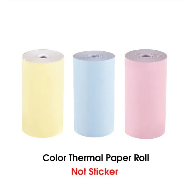 Picture of 3pcs 57*30mm Thermal Paper Roll/thermal Sticker paper roll/Multicolor thermal Paper Roll for Mini Printer, Label Printer, Thermal Printer(Multicolor 3 Rolls)
