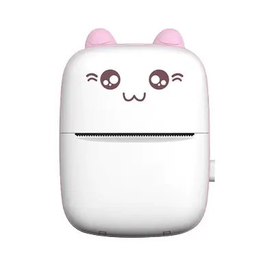 Picture of Portable Thermal Mini Printer 58mm Label Sticker Printer and Photo Printer with Wireless Bluetooth Nadra C9 Pink and Blue(Pink)