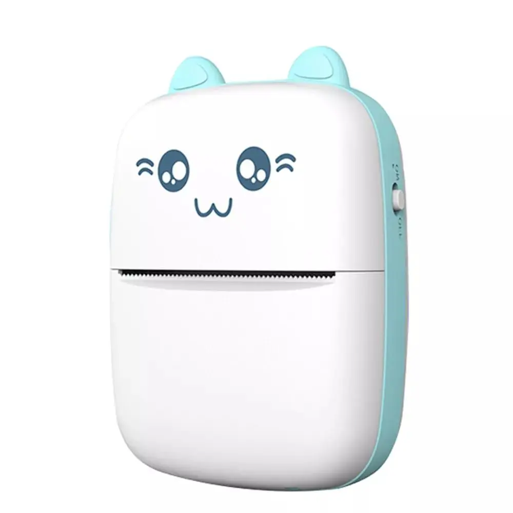 Picture of Portable Thermal Mini Printer 58mm Label Sticker Printer and Photo Printer with Wireless Bluetooth Nadra C9 Pink and Blue(Blue)