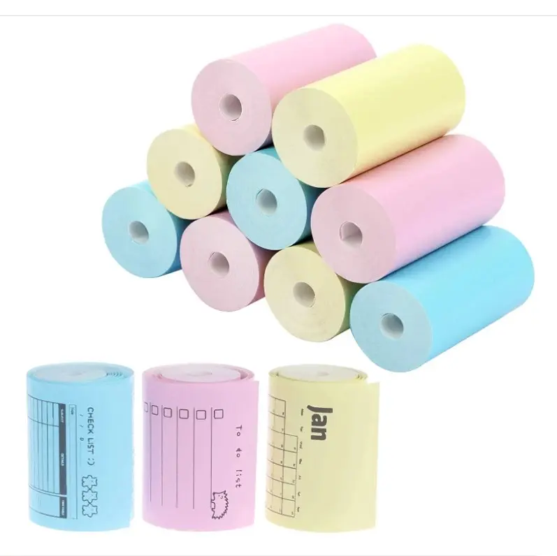 Picture of 10pcs 57*30mm Thermal Paper Rolls for 58mm POS Printer, Receipt Printer, Mini Thermal Printer - White(Multicolor 10 Roll)