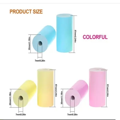 Picture of 10pcs 57*30mm Thermal Paper Rolls for 58mm POS Printer, Receipt Printer, Mini Thermal Printer - White(Multicolor 10 Roll)