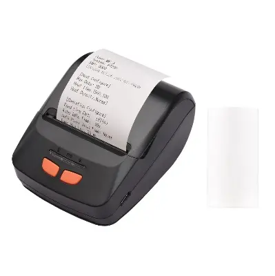 Picture of Portable POS Printer 58mm 2 inch Thermal Receipt Printer Bluetooth Pocket Printer | Cash Drawer Compatible | Support iOS, Android, Computer, Laptop | POS Printer for Restaurant Bill, Ticket, Token, Label Printing(PT 230 Black)