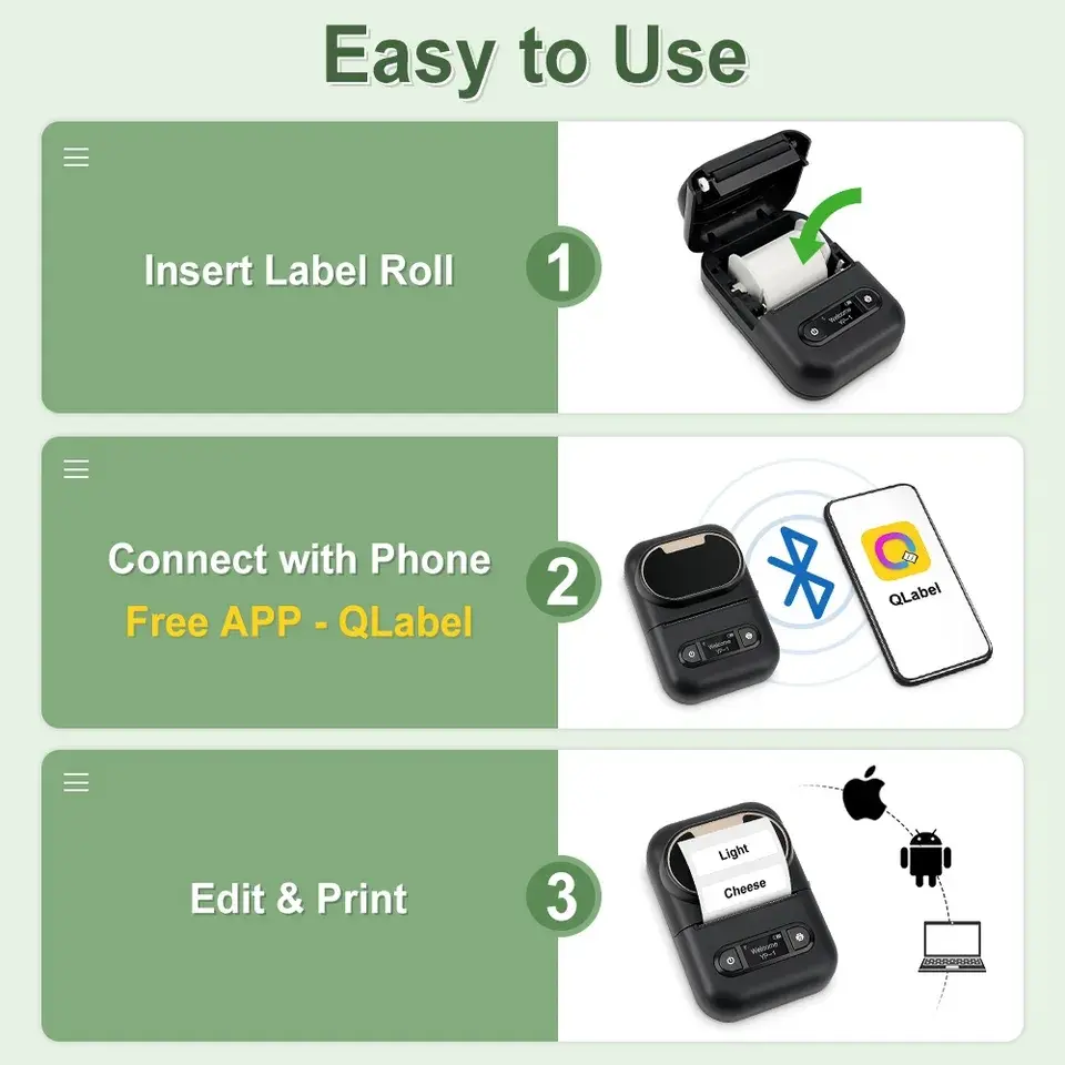 Picture of Portable POS Printer 58mm 2 inch Thermal Receipt Printer Bluetooth Pocket Printer | Cash Drawer Compatible | Support iOS, Android, Computer, Laptop | POS Printer for Restaurant Bill, Ticket, Token, Label Printing(PT 260)
